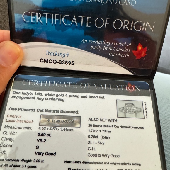 White Gold Canadian Diamond Bridal Set - Picture 8 of 9